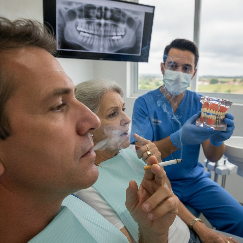 Implante Dentário em Fumantes: Riscos e Cuidados em Viamão